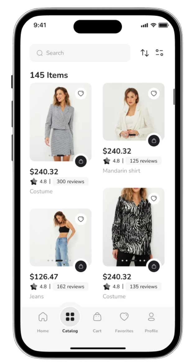 Product detail and variant selection